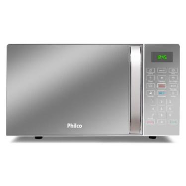 Imagem de Microondas 20 Litros Philco PME25 1100w Limpa Fácil Espelhado, Prata, 