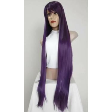 Imagem de Peruca Longa Liso Violeta 1 Metro Unissex - Congratulations Store
