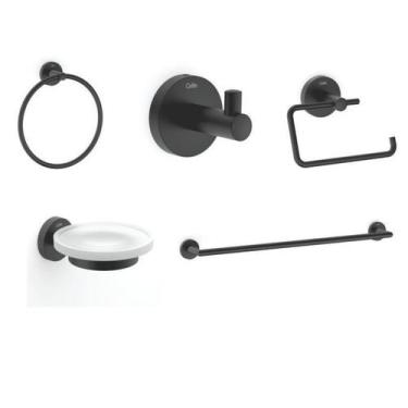Imagem de Kit Acessorios 5 Pecas New City 60cm x 22cm x 5,5cm Preto/Matte Black 
