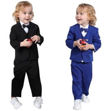 Imagem de Conjunto Infantil Terno Casamento Festa Menino Blazer Gravata - Ranna 