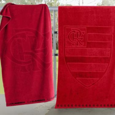 Imagem de Kit 2 Toalhas Flamengo Oficial Buettner 100% Algodão Banho e Praia Bra