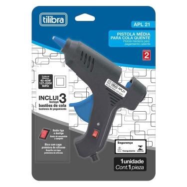 Imagem de Pistola de Cola Quente APL21 40W com Alimentação Bivolt Preto Tilibra 11,5MM