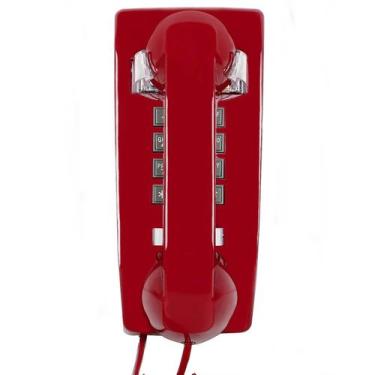 Imagem de Telefone de Parede Retrô com Fio Vermelho - Marca Própria