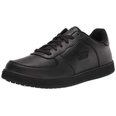Imagem de Skechers Sapato Masculino Esportivo Estilo Trabalho Serviço Alimentício, Preto, 11.5