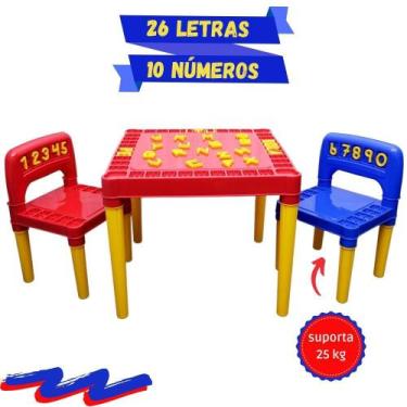 Imagem de Mesa Infantil Desmontável 2 Cadeira Educativa Para Crianças  - Tritec