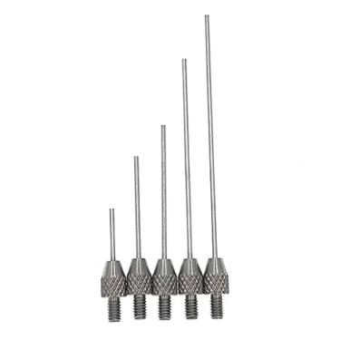 Imagem de SUXING Conjuntos de pontos de contato da agulha para medidor de profundidade do relógio comparador 4-48 UNF Haste da rosca 1 mm de diâmetro 10 mm a 50 mm (conjunto (10/20/30/40/50 mm de comprimento).