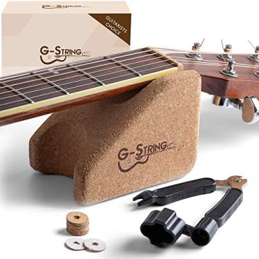 Imagem de Suporte para descanso de pescoço de violão + ferramenta de cortador e enrolador de corda de guitarra – Kit de ferramentas de acessórios para guitarra para reparo, manutenção e limpeza