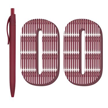 Imagem de Deegtran Pacote com 100 canetas esferográficas retráteis, ponta média, tinta lisa, tinta preta de 1,0 mm