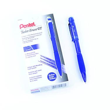 Imagem de Pentel Twist-Erase GT, 0,7 mm, lapiseira azul transparente, caixa com 12 (QE207C)
