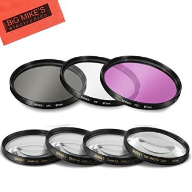 Imagem de O conjunto de filtros de 7 peças multi-revestido de 67 mm inclui kit de filtro de 3 peças (UV-CPL-FLD) e conjunto de filtros de 4 peças (+1+2+4+10) para câmera digital Nikon CoolPix P900