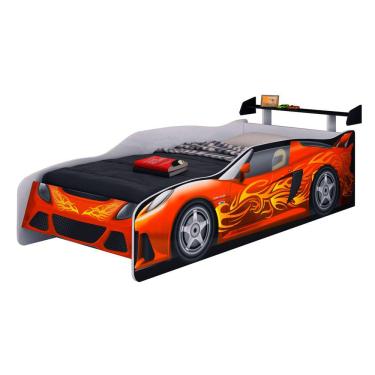 Imagem de Cama Infantil Sport Car Com Aerofólio Branco/Vermelho/Preto - Móveis Estrela