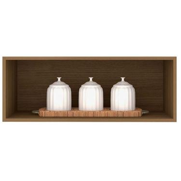 Imagem de Armário Aéreo Nicho Geladeira Evidence Sem Porta Poliman Móveis Carvalho