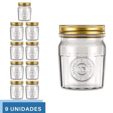 Imagem de 9 Pote Americano Mantimento Café Vidro Vintage 500ml Nadir