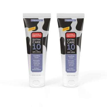 Imagem de Udderly Smooth Creme hidratante profundo extra Care 10 mão/corpo com 10% de ureia, sem cheiro, tubo de 236 ml (pacote com 2)