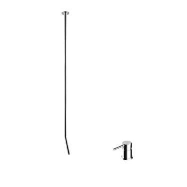 Imagem de Torneira de banheiro de montagem de teto para pia de bacia & Banheira Arte Quente & Misturador de água fria preto cromado, cromado B