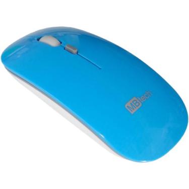 Imagem de Mouse Óptico Sem Fio Recarregável - Silencioso Slim Usb 3.0 Azul - Mbt