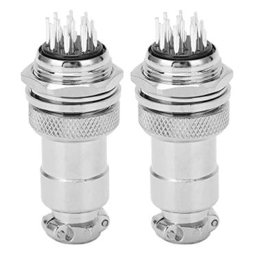 Imagem de Conector de tomada de aviação, 2 peças, 12 pinos, liga de zinco, conectores de aviação, macho fêmea, tomada de aviação, soquetes, 20 mm de abertura 250 V