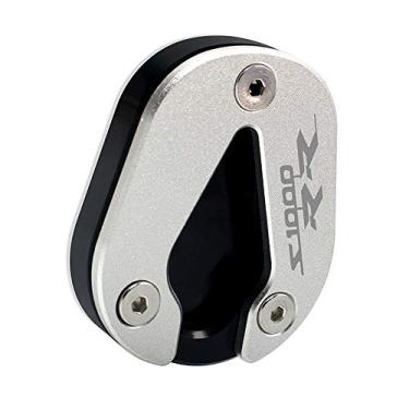 Imagem de Acc-Creativity Suporte de pé de motocicleta ampliador lateral suporte de extensão almofada compatível com BMW S1000RR 2019-2021 (preto)