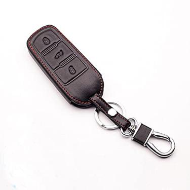 Imagem de CSHU Couro da capa da chave do carro capa chaveiro anel chave bolsa, adequado para Volkswagen VW Passat CC B6 B7 B7L CC R36 Magotan B5 Passat 3C