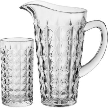 Imagem de DALIA JG JARRA/COPOS 25x21x13cm 1,3L/300ml CRISTAL ECO TRANSP 7PÇ