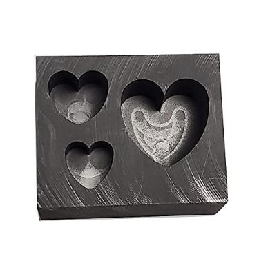 Imagem de OTOOLWORLD 3 em 1 coração ouro prata grafite molde cadinho para derretimento fundição refinamento