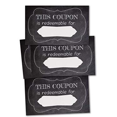 Imagem de BUTIKUMI 50 cartões de cupom, cupons para mãe, esposa, marido, negócios, cupons de presente em branco para empresas., Preto, P