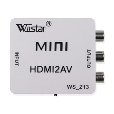 Imagem de Wiistar Conversor HDMI para AV CVBS 1080p Mini HDMI para RCA Conversor de Áudio de Vídeo Composto Caixa Suporte PAL/NTSC para HDTV PS4