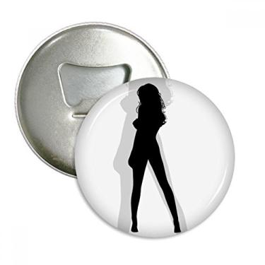 Imagem de Abridor de garrafas com ímã de geladeira e contorno de figura de mulher quente e bonita emblema multifuncional