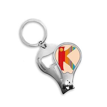 Imagem de K Alfabeto Laranja Frutas Padrão Bonito Cortador de Unhas Abridor Chaveiro Tesoura