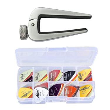 Imagem de Dynwave Capo de Guitarra Capotraste Curvo com Palhetas de 24 Peças para Acessório de Guitarra