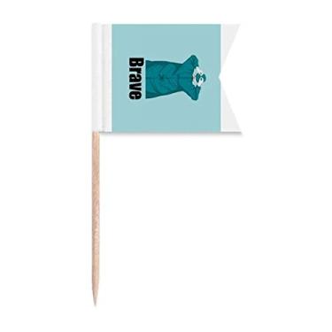 Imagem de Bandeiras de palito de dente Doctor Stay Home Save Valor Marcação para Bolo de Festa Prato de Queijo