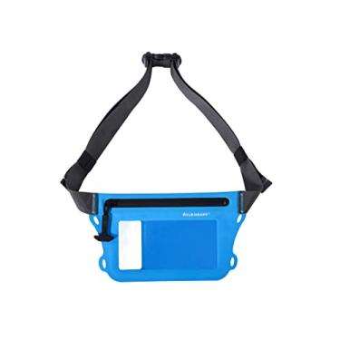 Imagem de WILD HEART Bolsa de cintura impermeável com cinto ajustável e tela sensível ao toque, bolsa seca IPX8, bolso interno duplo para natação, mergulho, flutuação, rafting, passeios de barco (azul)