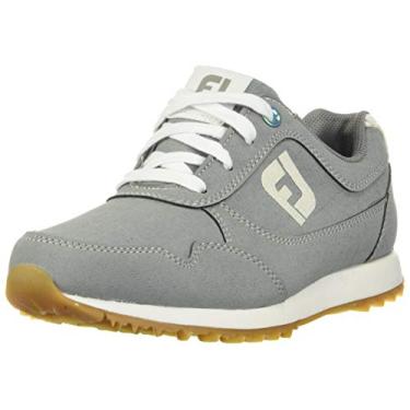 Imagem de FootJoy Tênis de golfe feminino esportivo retrô estilo temporada anterior, Cinza, 8 Wide