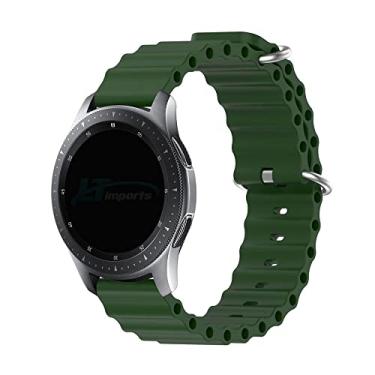 Imagem de Pulseira 22mm Ondas compativel com Samsung Galaxy Watch 3 45mm - Galaxy Watch 46mm Sm-R800 - Gear S3 Frontier - Amazfit GTR 4 - Marca LTIMPORTS (Verde)