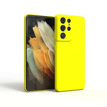 Imagem de Para Samsung Galaxy S21 S21 Plus S21 Ultra S2 1FE S21 S21FE Capa de silicone sedoso Soft-Touch Back Protective, amarelo, para S21