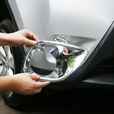 Imagem de JIERS Para Toyota RAV4 2014 2015, ABS cromado, lâmpada de neblina dianteira do carro, decoração, moldura adesiva, acessórios de estilo de carro