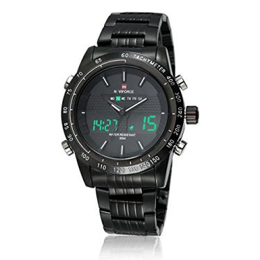 Imagem de Relógio Masculino Naviforce NF9024 BBW Pulseira em Aço Inoxidável - Preto e Branco
