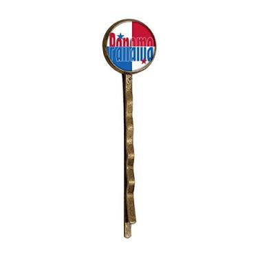 Imagem de Boné de metal retrô com nome da bandeira do Panamá Art Deco, presente moderno