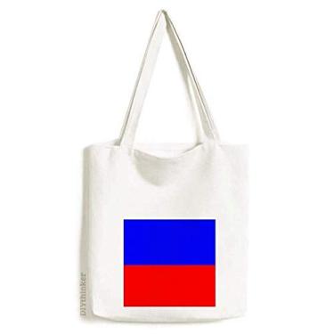 Imagem de Bolsa de lona com bandeira nacional da Rússia e país da Europa, bolsa de compras casual