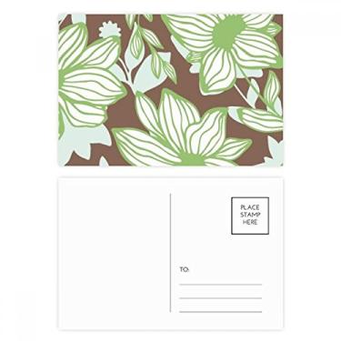 Imagem de Conjunto de cartão postal verde marrom com tinta vegetal cartão de felicitações para envio de aniversário