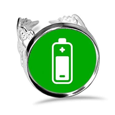 Imagem de DIYthinker Anel de noivado de casamento ajustável com estampa quadrada verde