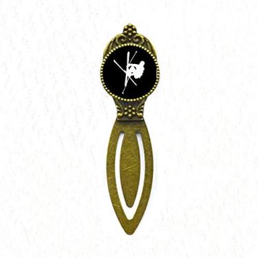 Imagem de Marcador de página esportivo preto com silhueta de skate, retrô, para escritório, etiqueta de página