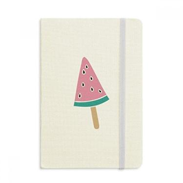 Imagem de Caderno de picolé rosa melancia com capa dura em tecido oficial diário clássico