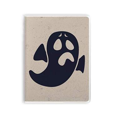Imagem de Diário de Halloween Ghost Worried Face de desenho animado capa macia Diário