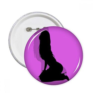 Imagem de Ondulado cabelo longo feminino ajoelhado pinos redondos distintivo decoração roupas 5 peças presente