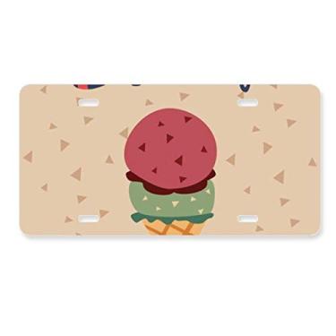 Imagem de DIYthinker Boia de natação de verão para placa de licença de sorvete doce acessório de aço inoxidável para decoração de carro