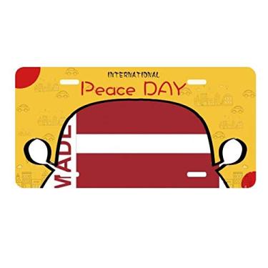 Imagem de DIYthinker Placa de licença Made in Latvia Country Love para decoração de carro, dia da paz