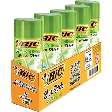 Imagem de Cola Bastão Ecolutions Glue Stick, BIC, 886639, Transparente, 36 g, pacote de 5