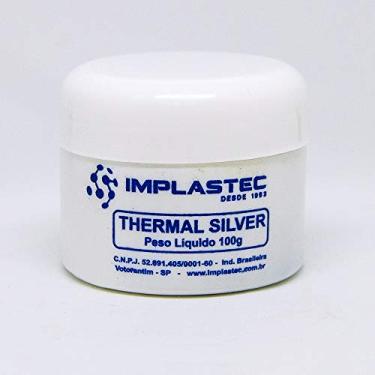 Imagem de Pasta térmica Thermal Silver pote de 100g. Marca IMPLASTEC.
