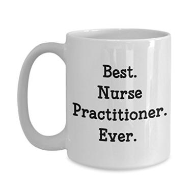 Imagem de Caneca de café Nurse Practitioner – Melhor praticante de enfermeiras de todos os tempos – Copo de chocolate quente divertido – Ideia de de Natal